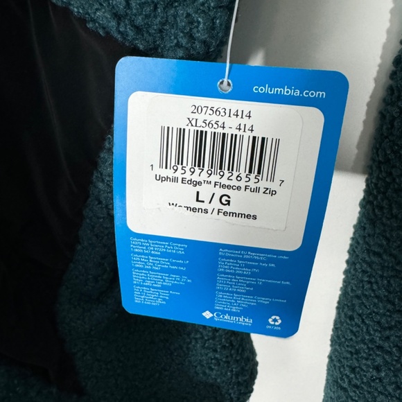 Columbia Women’s Size Large Night Wave Uphill Edge Fleece Full Zip Jacket New - Picture 6 of 10